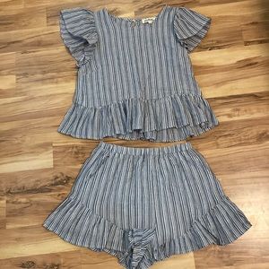 Striped shorts set